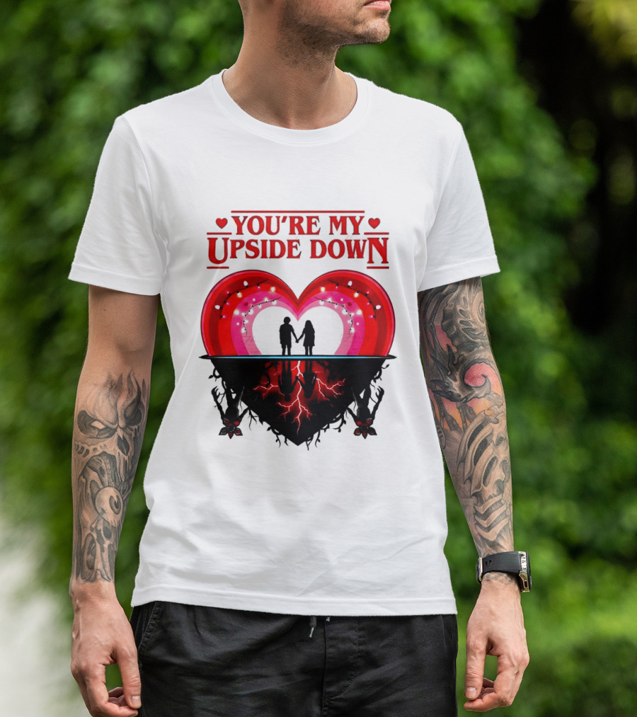 You're My Upside Down Heart Silhouette Couples Romance T-Shirt