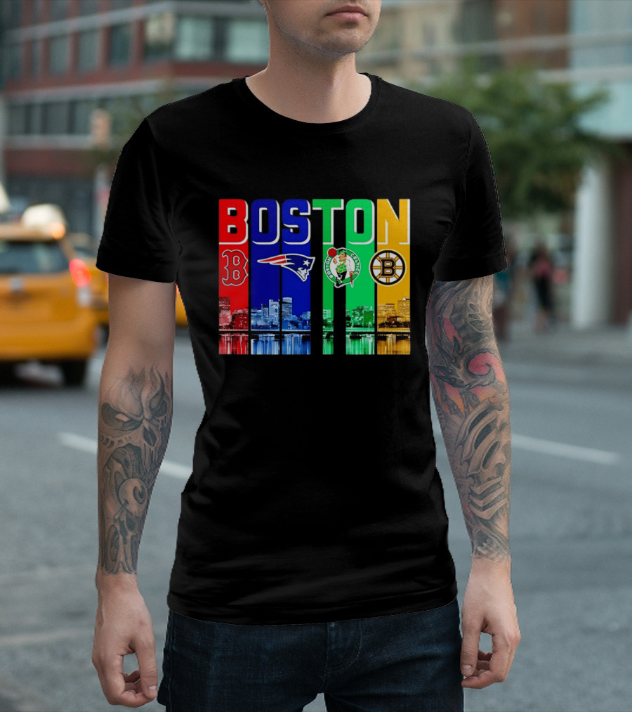 Boston Red Sox New England Patriots Celtics Bruins Mashup Sports Boston T-Shirt