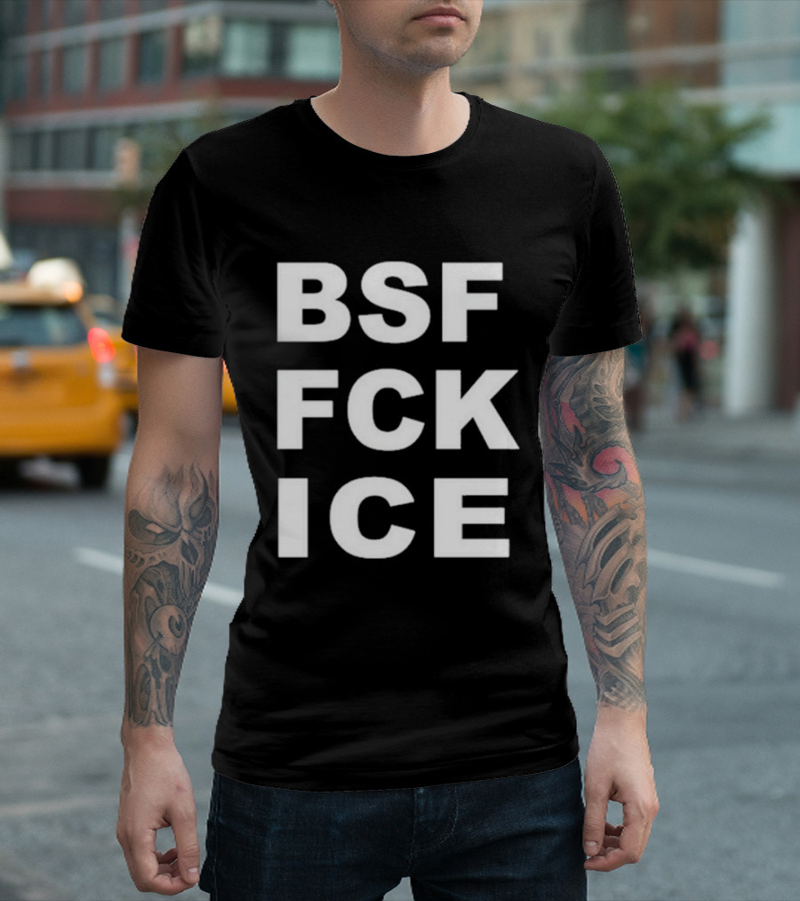 BSF FCK ICE Bold Text Message T-Shirt