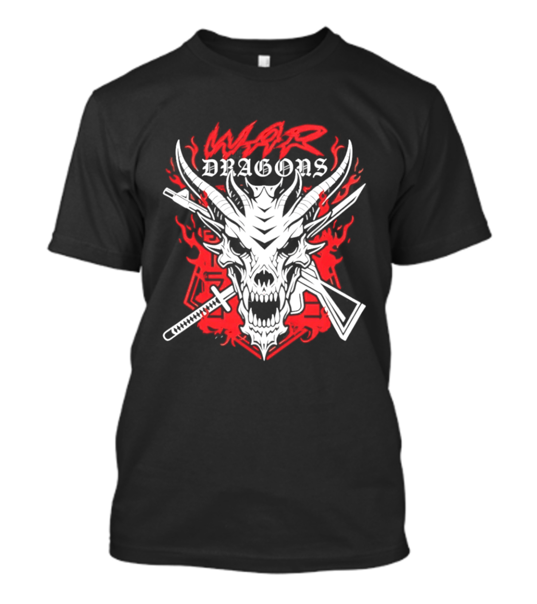 Shingo Takagi Drilla Maloney War Dragons White Skull Red Flames T-Shirt
