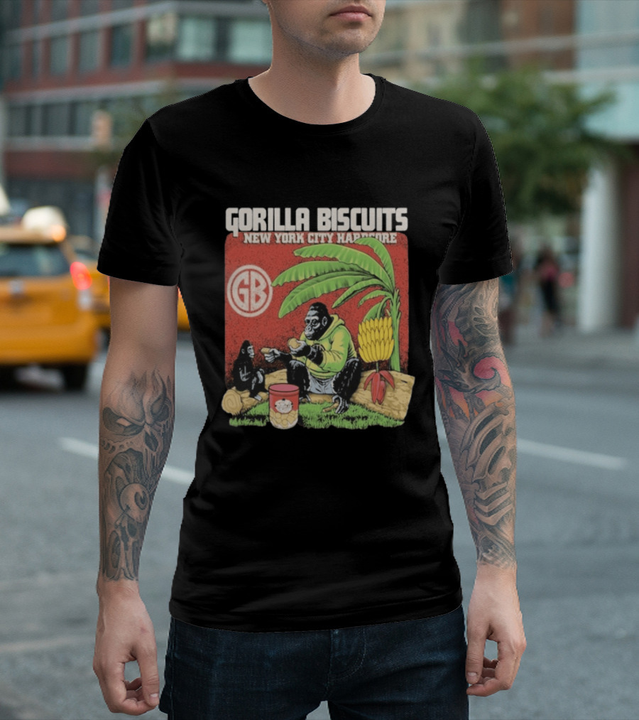 Gorilla Biscuits New York City Hardcore GB Logo Banana Tree Scene T-Shirt