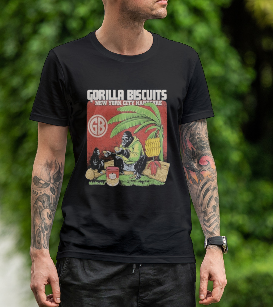 Gorilla Biscuits New York City Hardcore GB Logo Banana Tree Scene T-Shirt
