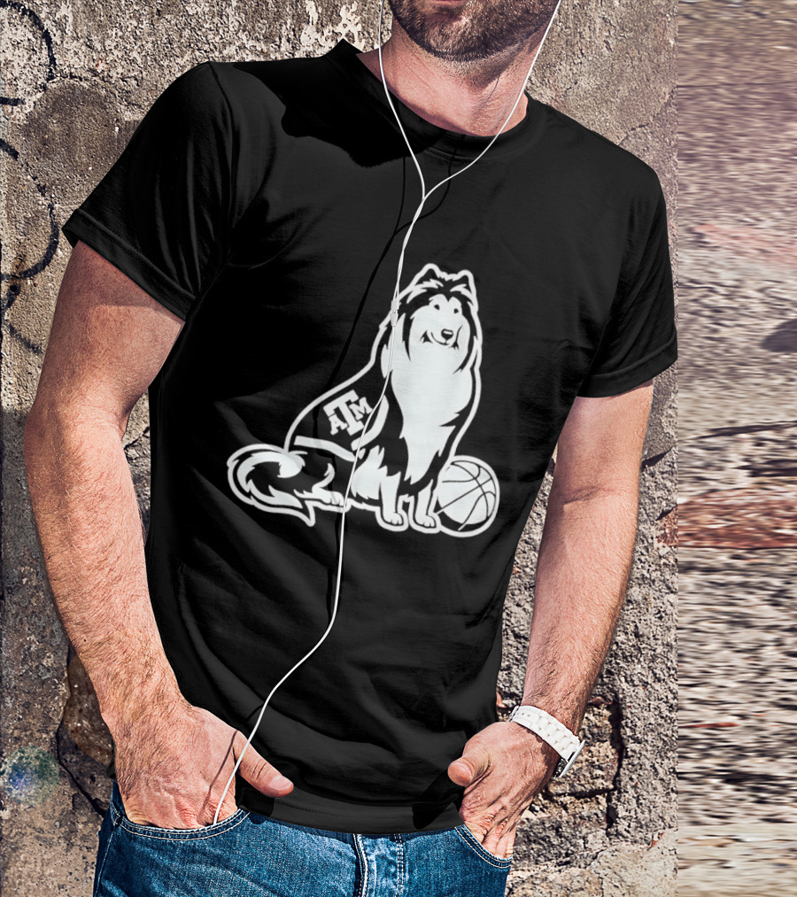 Texas A&M Reveille Basketball Mascot Aggies T-Shirt