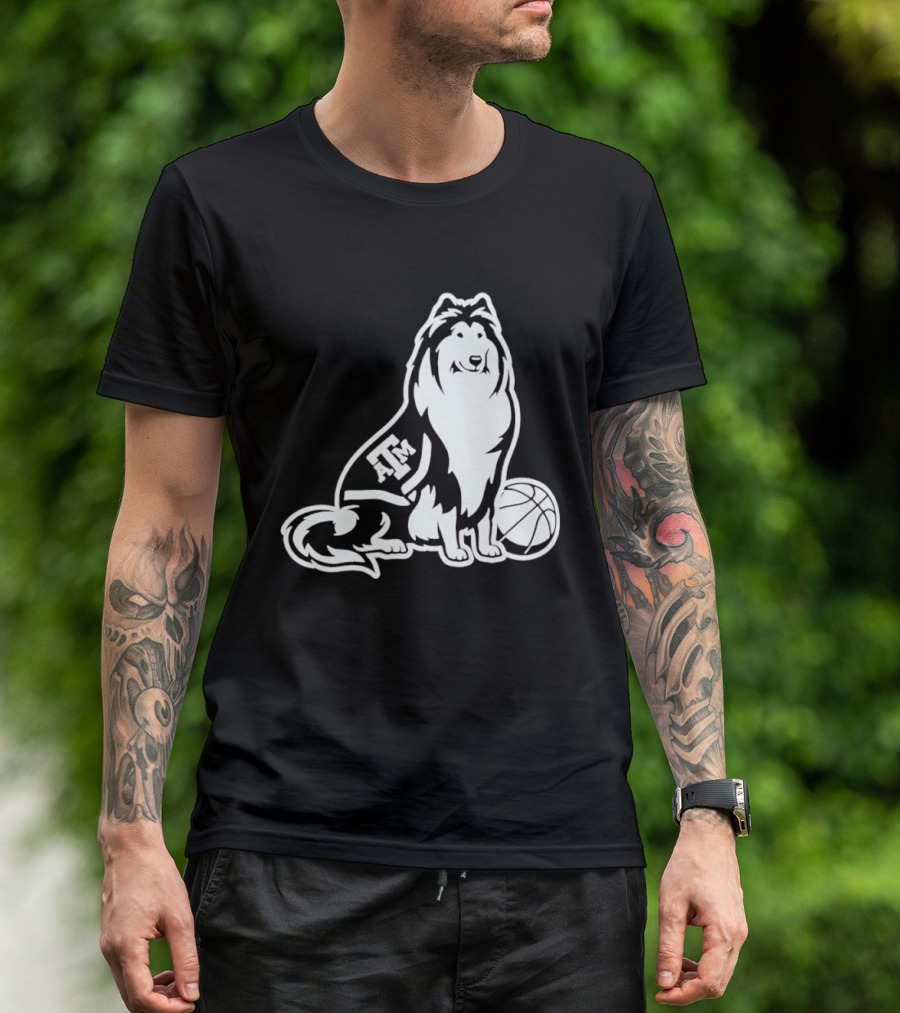 Texas A&M Reveille Basketball Mascot Aggies T-Shirt