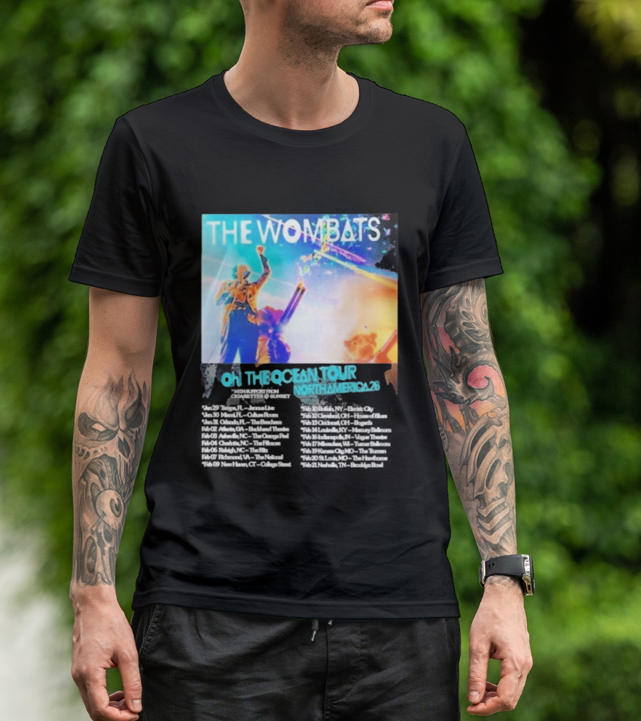 The Wombats Oh The Ocean Tour North America 2026 Dates T-Shirt