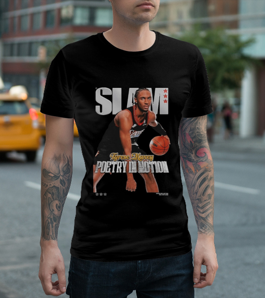 Slam Tyrese Maxey Poetry In Motion Basketball Sports Enthusiasts T-Shirt