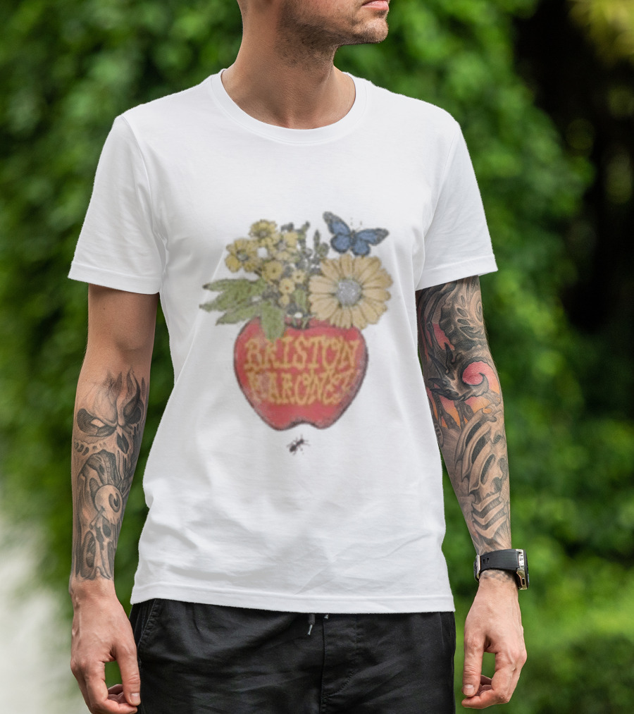 Briston Maroney Apple Flowers And Butterfly T-Shirt
