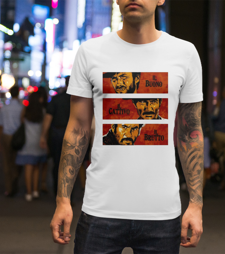 IL Buono IL Brutto IL Cattivo Spaghetti Western Iconic Characters T-Shirt