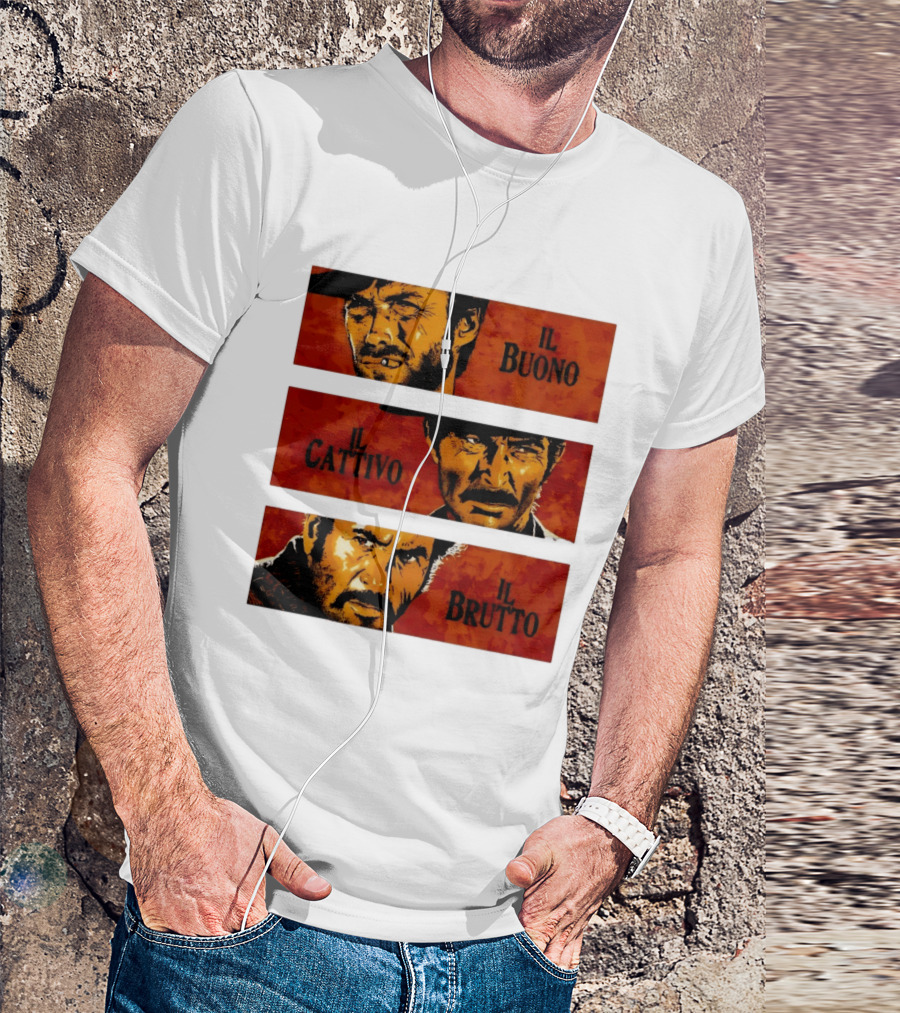 IL Buono IL Brutto IL Cattivo Spaghetti Western Iconic Characters T-Shirt