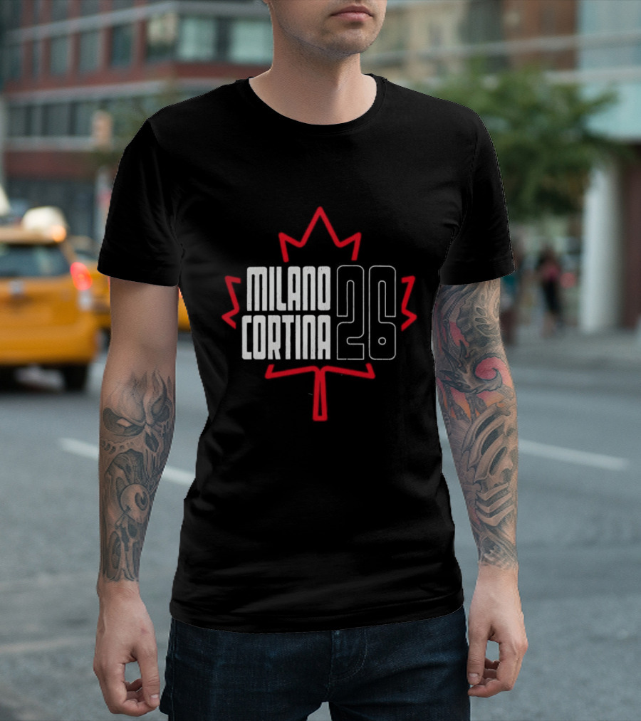 Canada Maple Leaf Milano Cortina 26 Hockey Concept T-Shirt