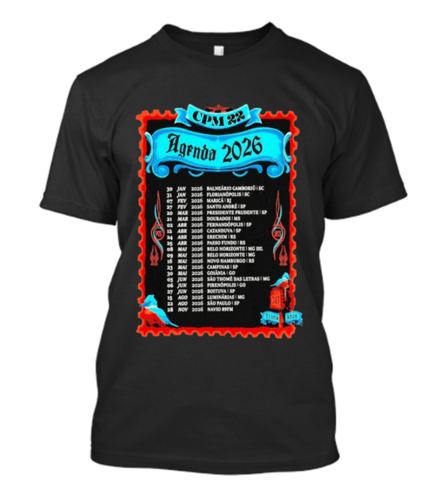 CPM 22 Agenda 2026 Tour Dates And Locations List T-Shirt