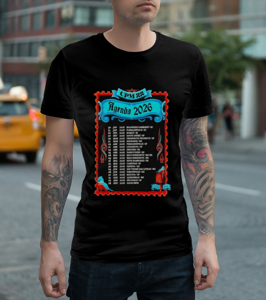 CPM 22 Agenda 2026 Tour Dates And Locations List T-Shirt