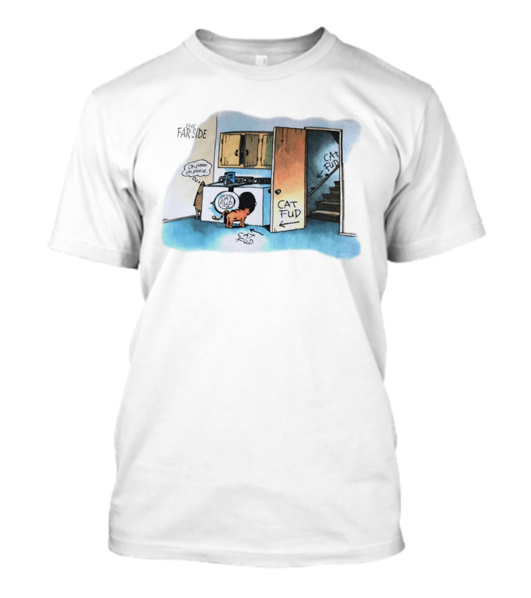 The Far Side Cat Fud Dog Trap Cartoon T-Shirt
