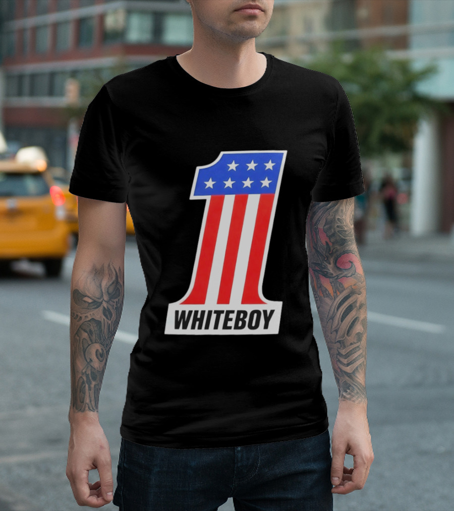 Number 1 Whiteboy Stars Stripes USA Flag T-Shirt