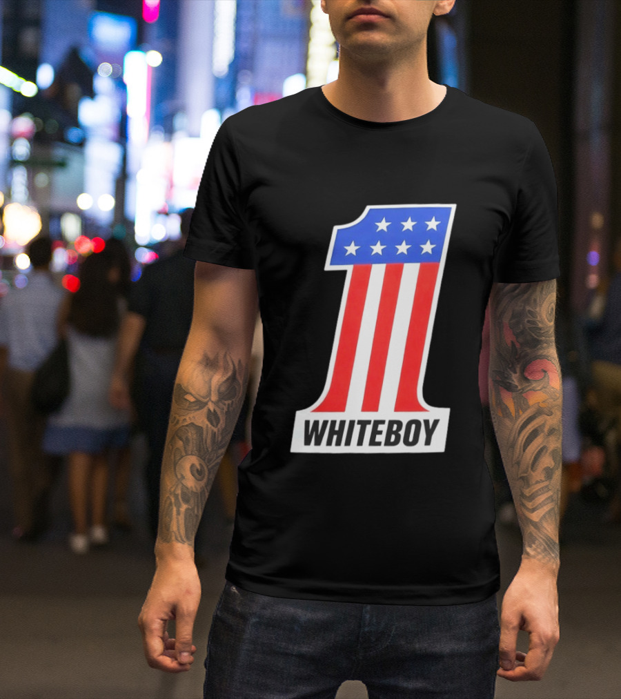 Number 1 Whiteboy Stars Stripes USA Flag T-Shirt