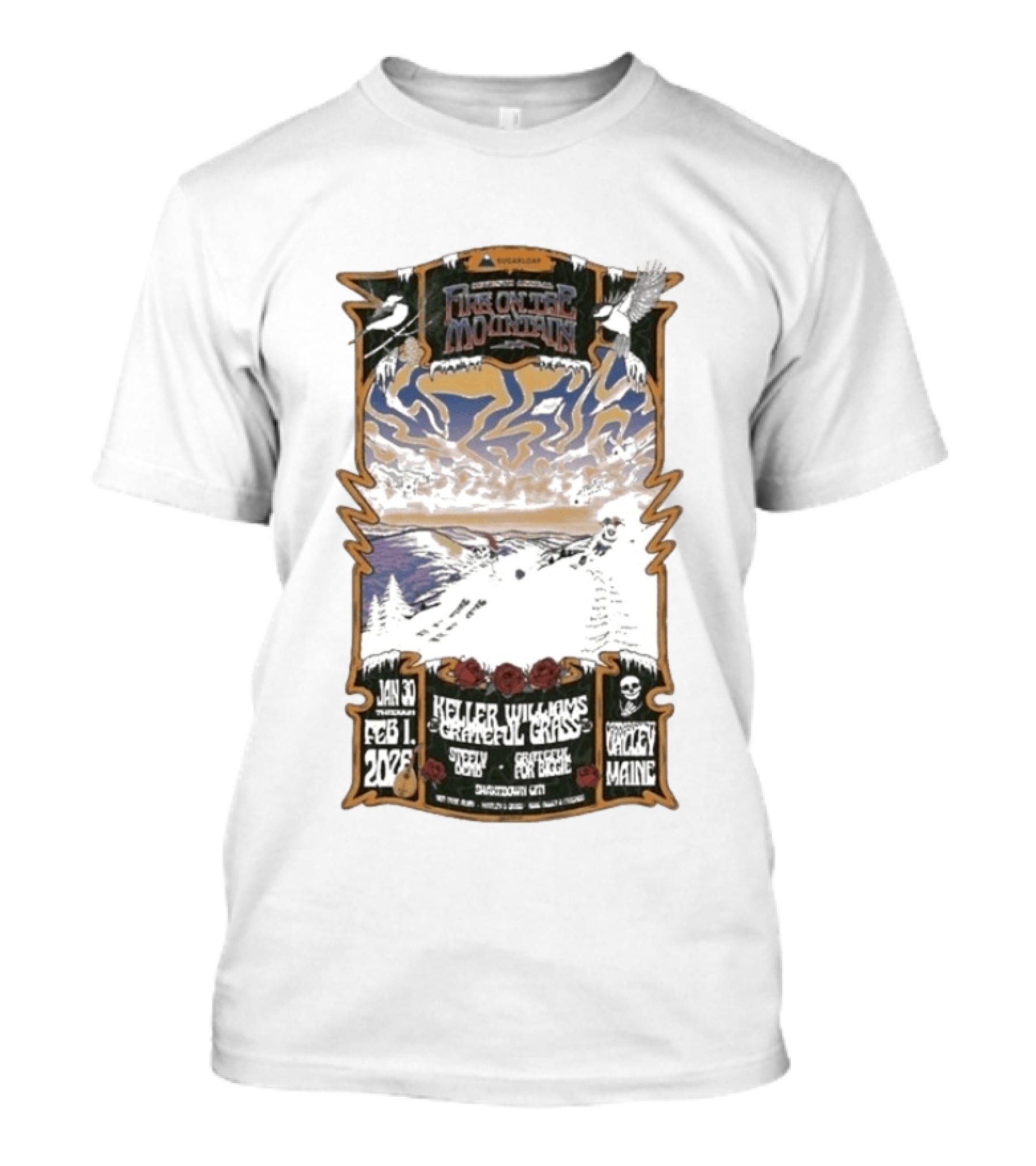 Keller Williams Grateful Grass Sugarloaf Maine Jan 30 Feb 1 2026 Jenkins Mountain T-Shirt