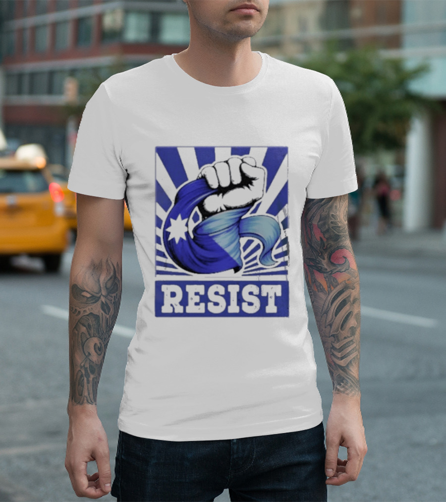 Minnesota Resist ICE Out Blue Fist Star T-Shirt