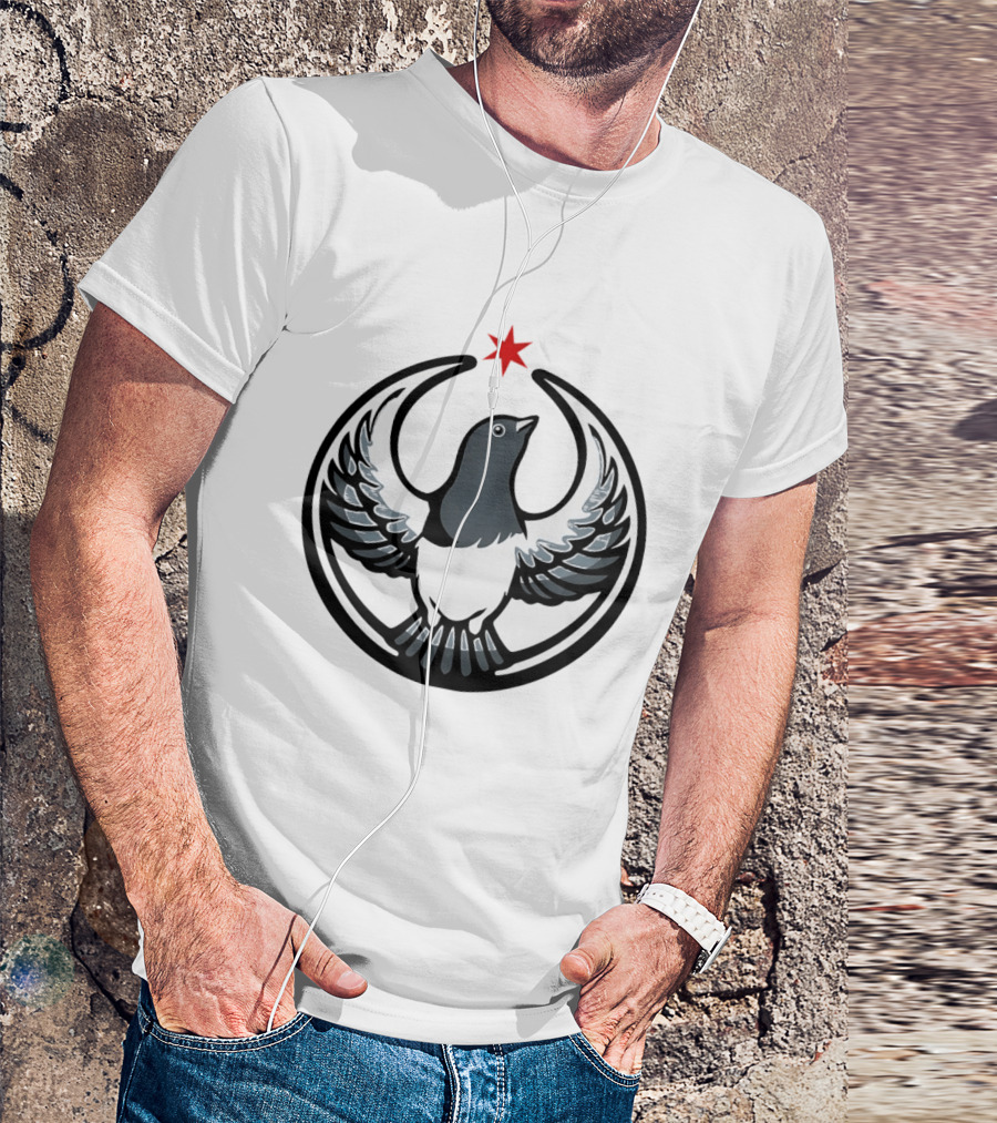 Rebel Pigeon Alliance Symbol With Star And Wings T-Shirt