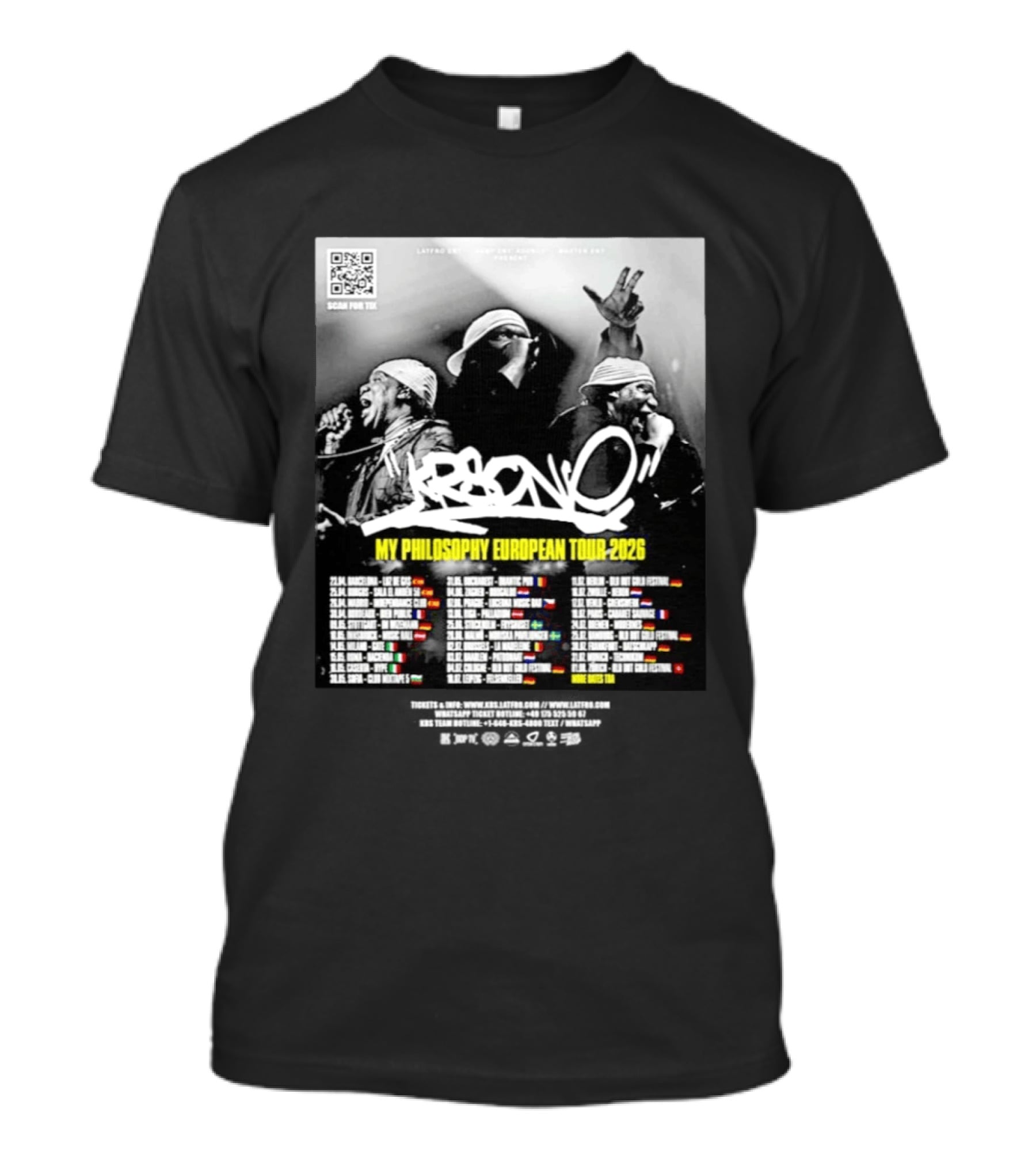 KRS One My Philosophy European Tour 2026 Dates And Locations T-Shirt