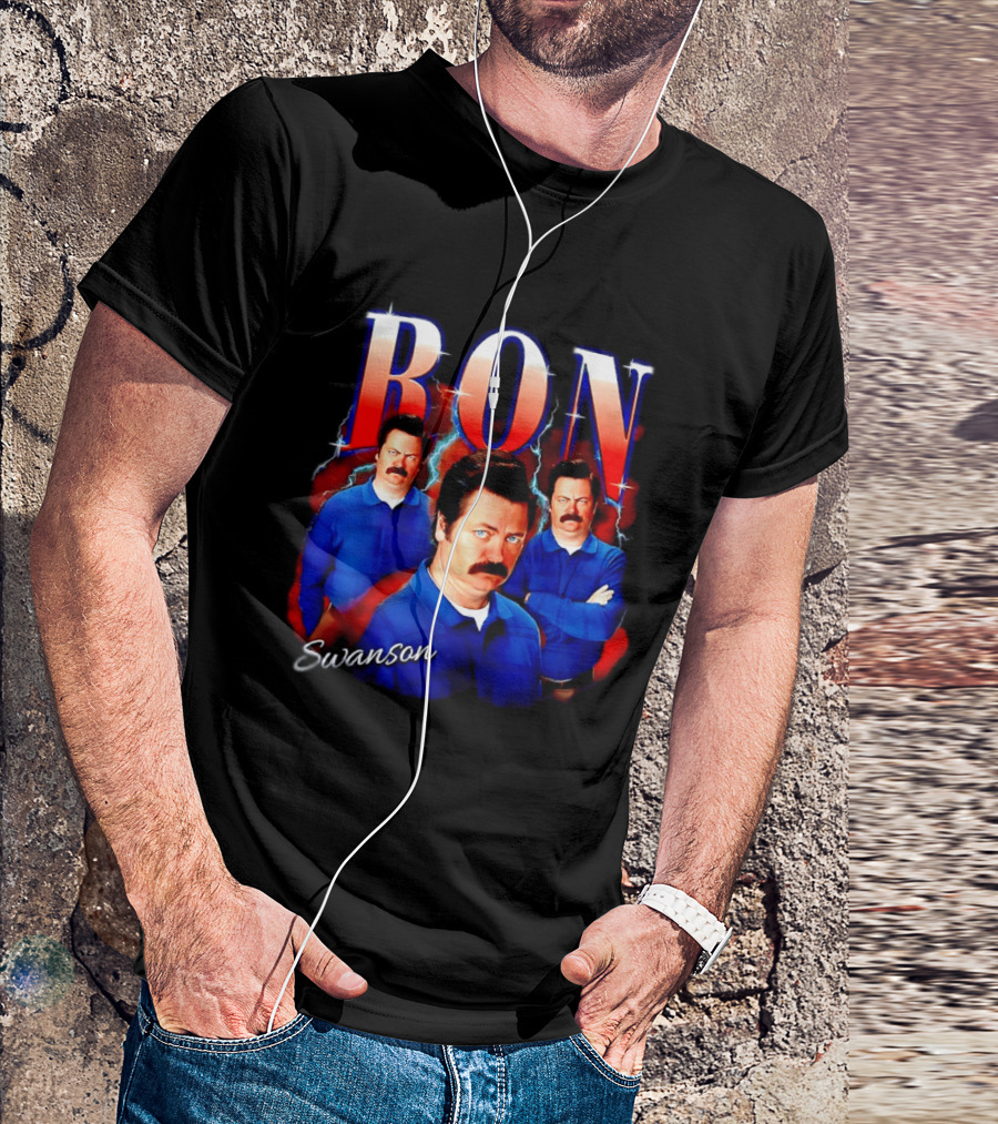 Parks And Recreation Ron Swanson Hearthrob Character Collage T-Shirt