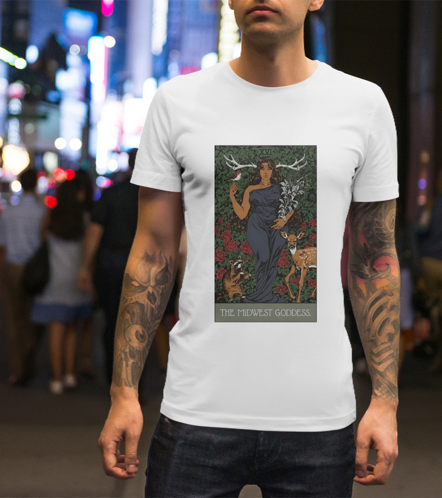 The Midwest Goddess XVI Antlered Deity With Nature T-Shirt