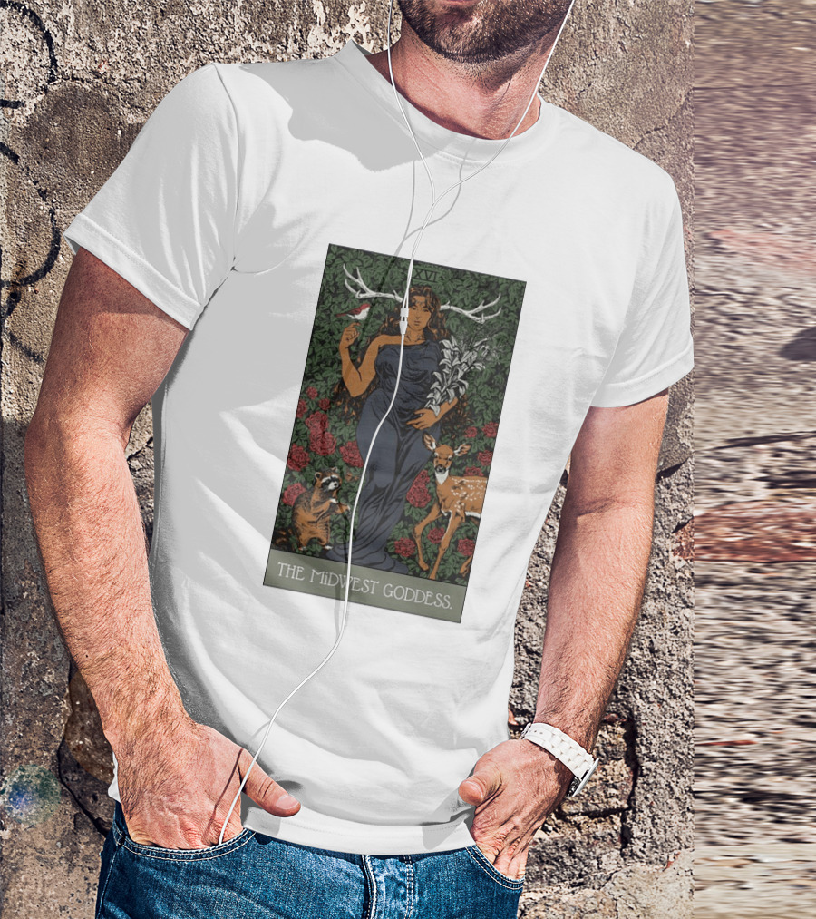 The Midwest Goddess XVI Antlered Deity With Nature T-Shirt