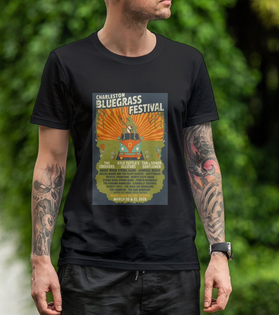 Charleston Bluegrass Festival 2026 Kyle Tuttle's Allstars Woodlands Nature Reserve March 20 21 T-Shirt