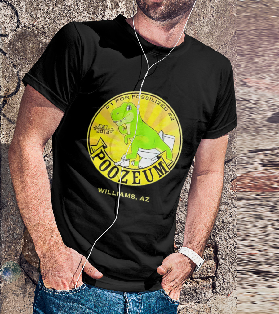 Poozeum Dinosaur Toilet Humor Est. 2014 #1 For Fossilized #2 T-Shirt