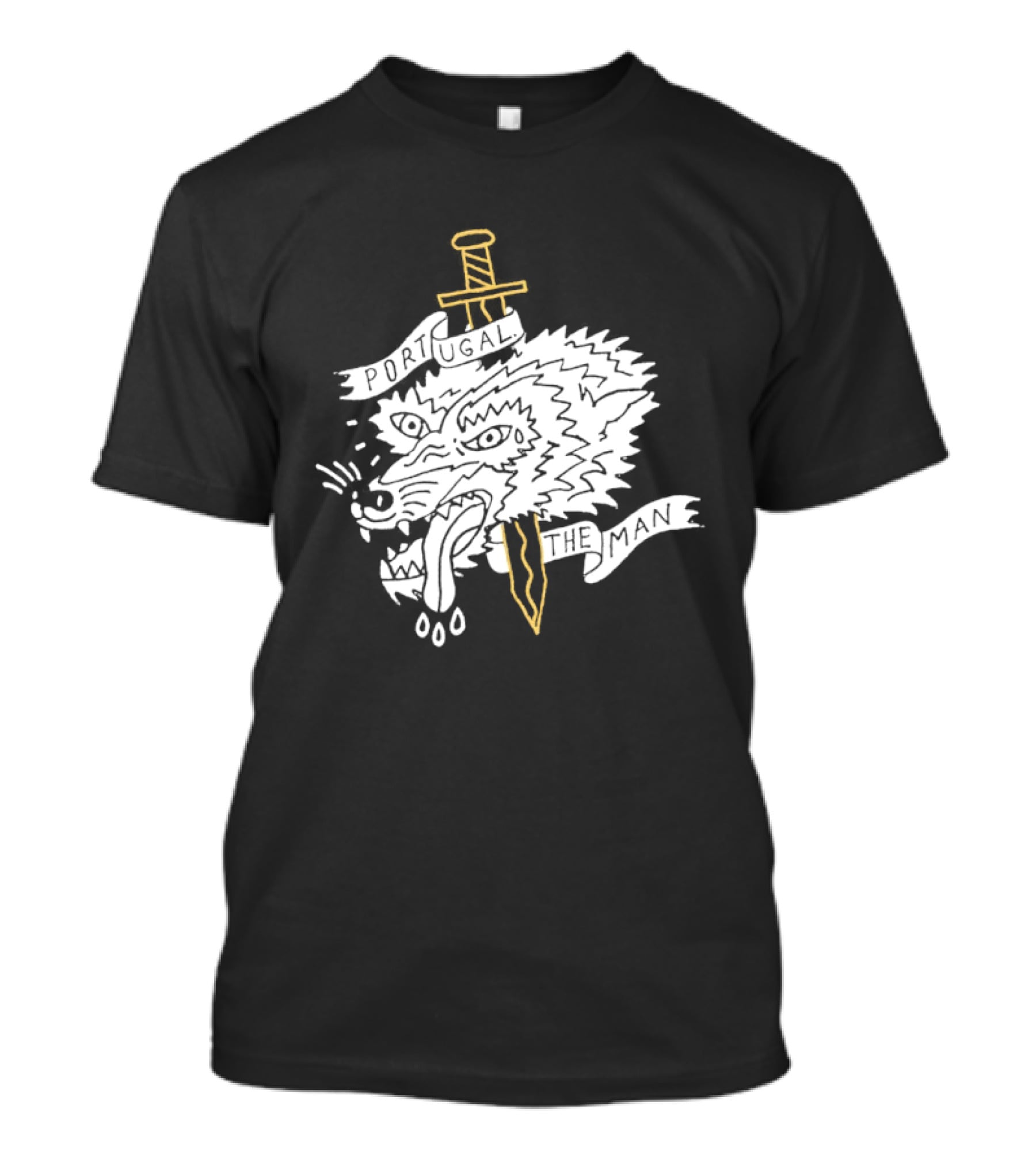 Portugal The Man Wolf Head Sword And Banner T-Shirt