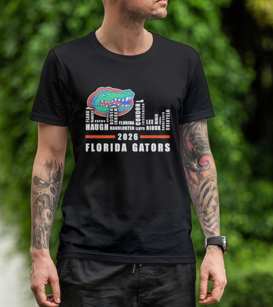 Florida Gators 2026 Player Names And City Skyline T-Shirt