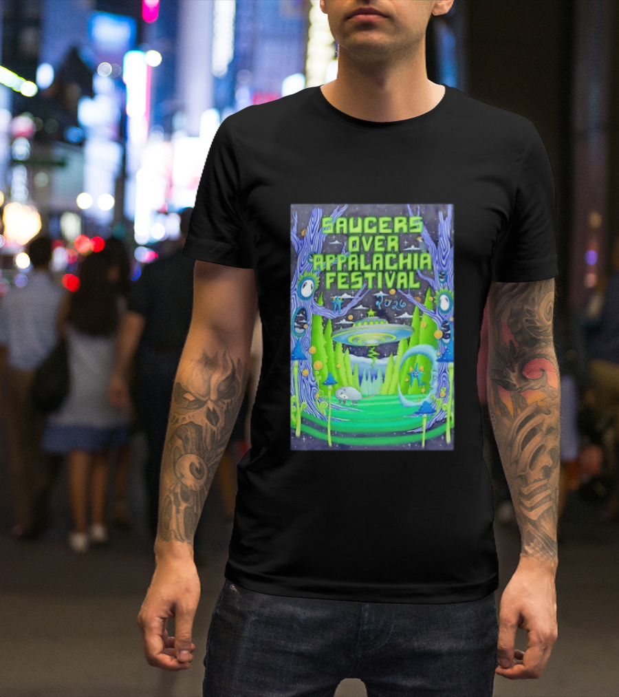 Saucers Over Appalachia Festival 2026 UFO Theme Bristol VA Jun 13 Forest Aliens T-Shirt