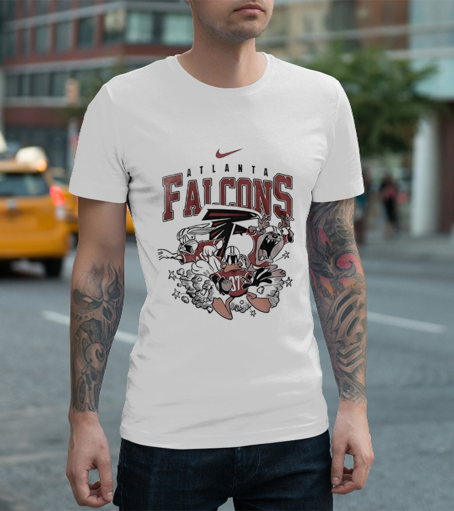 Nike Atlanta Falcons Looney Tunes Collaboration With Taz And Bugs Bunny T-Shirt