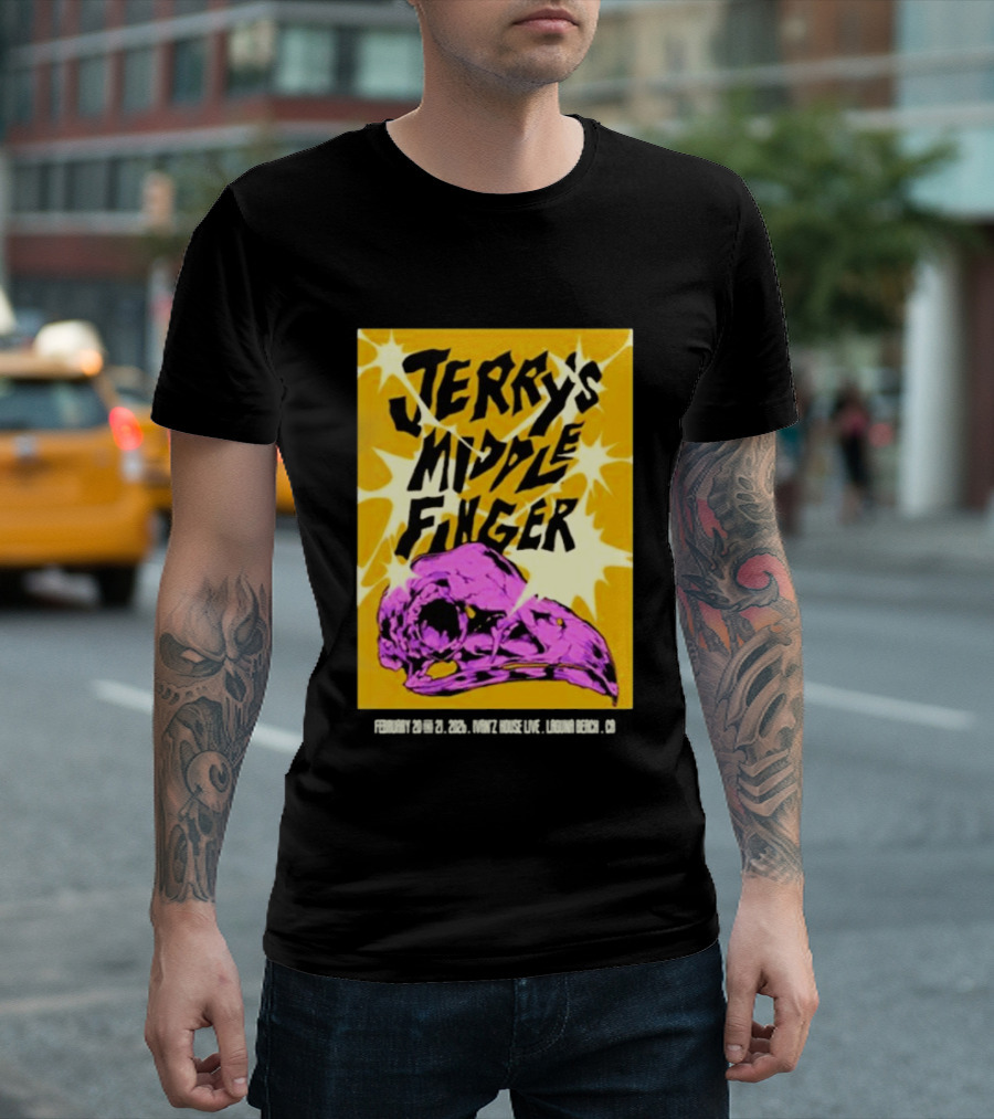Jerry's Middle Finger Ivan's House Laguna Beach California February 20 & 21 2026 T-Shirt