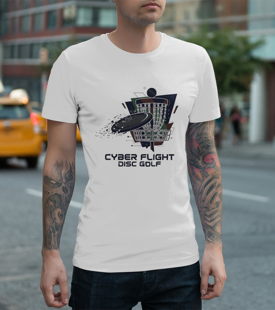Cyber Flight Disc Golf Futuristic Basket T-Shirt