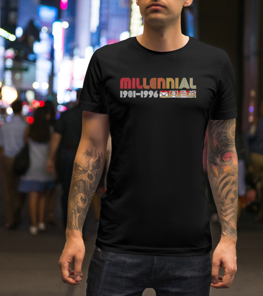 Millennial 1981 1996 Gamepad Computer Book Network T-Shirt