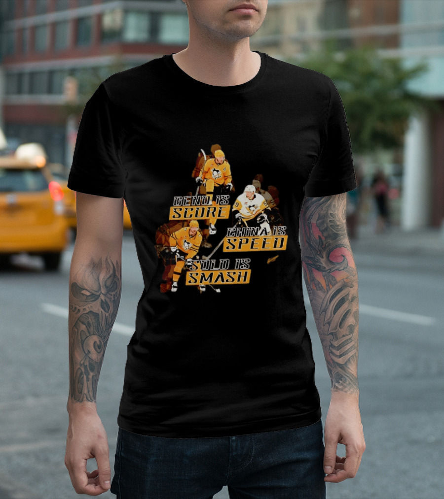 Pittsburgh Penguins Geno Score China Speed Solo Smash Hockey Players T-Shirt