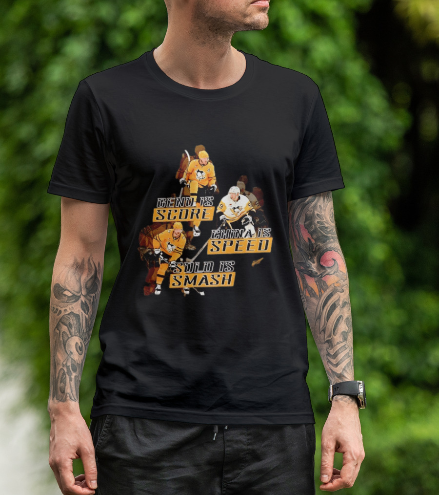 Pittsburgh Penguins Geno Score China Speed Solo Smash Hockey Players T-Shirt