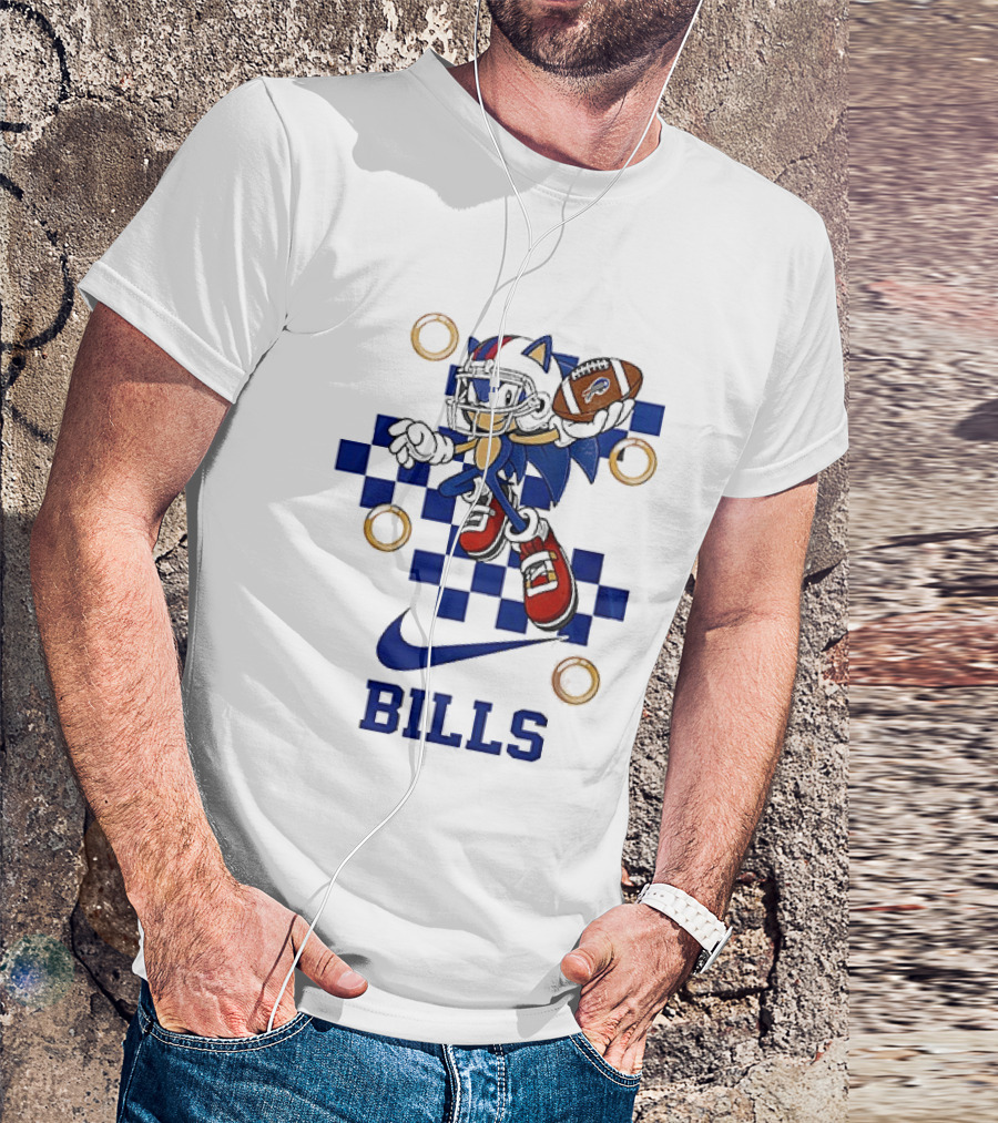 Nike Sonic The Hedgehog Buffalo Bills Football Game Rings T-Shirt