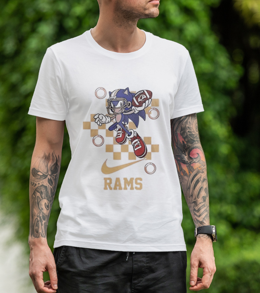 Los Angeles Rams Sonic Crossover With Nike T-Shirt