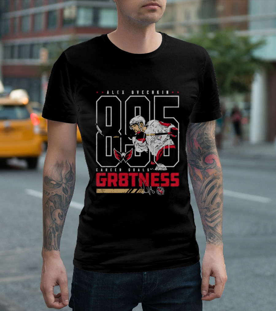 Alex Ovechkin 895 Career Goals GR8TNESS Washington Capitals Hockey T-Shirt