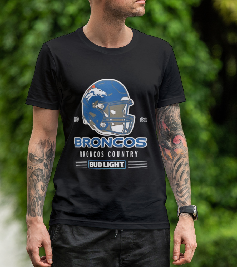 Broncos Country Bud Light NFL 1960 Helmet T-Shirt