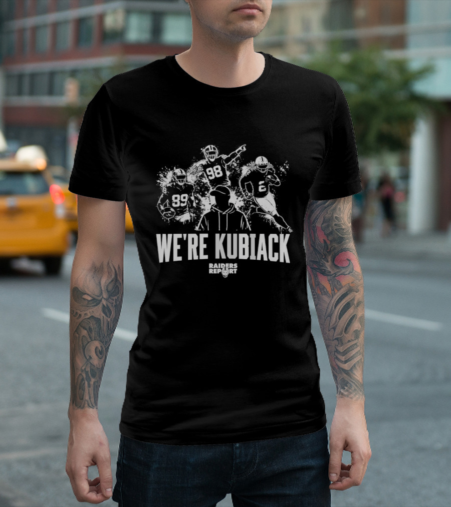 Las Vegas Raiders We're Kubiack Football Silhouette Raiders History T-Shirt