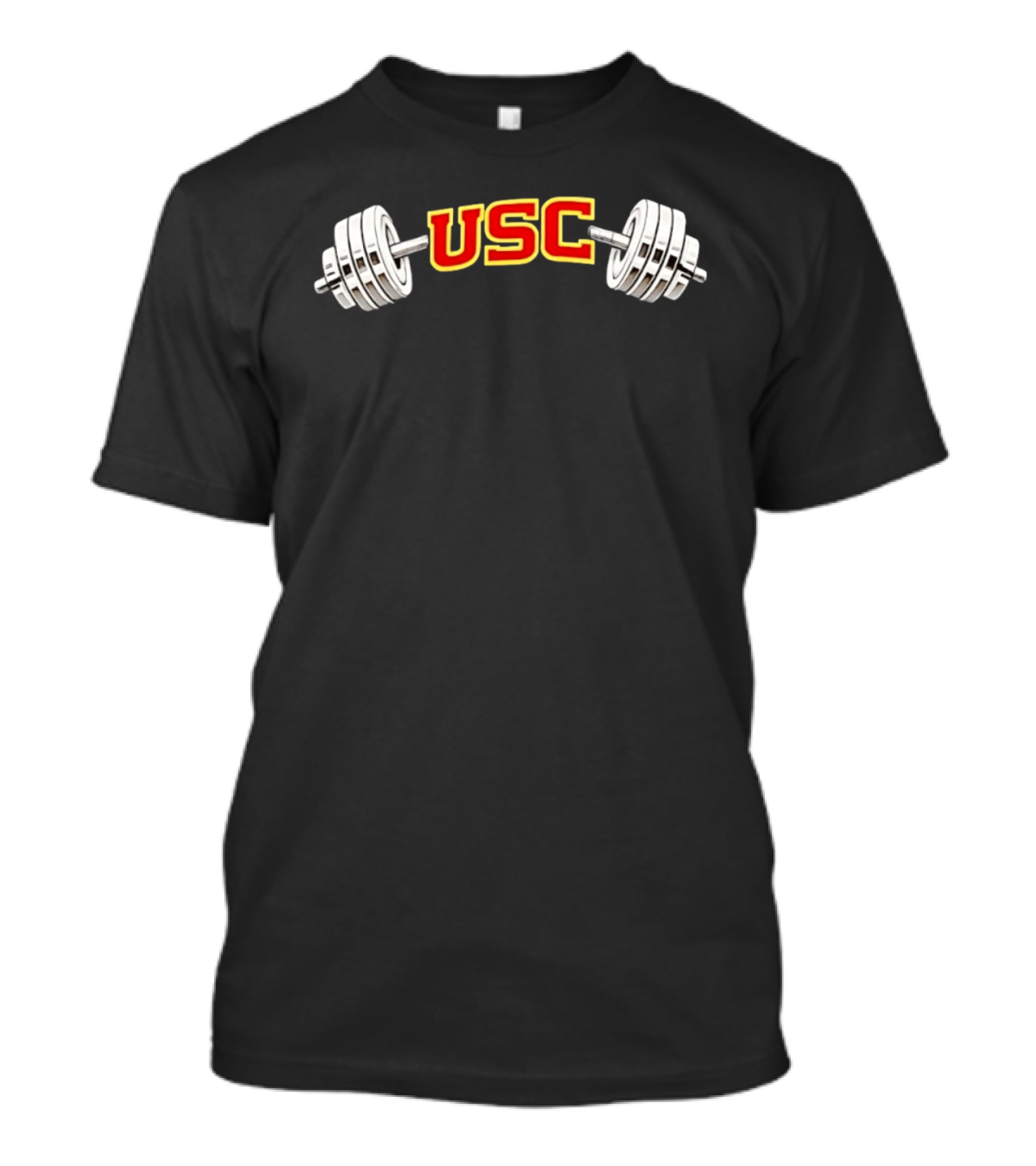 USC Barbell Flex Muscle Powerlifting Fitness T-Shirt