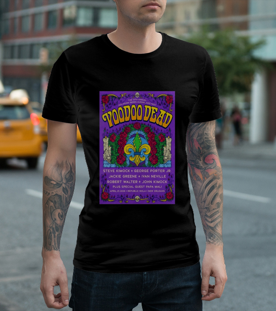 Voodoo Dead 13th Annual Nolafunk Series Jazz Fest New Orleans 2026 April 25 Republic NOLA T-Shirt