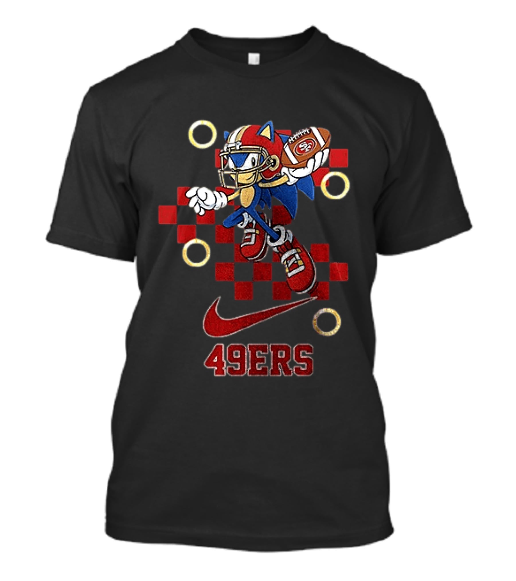 San Francisco 49ers Sonic The Hedgehog Football Crossover Nike 49ers T-Shirt