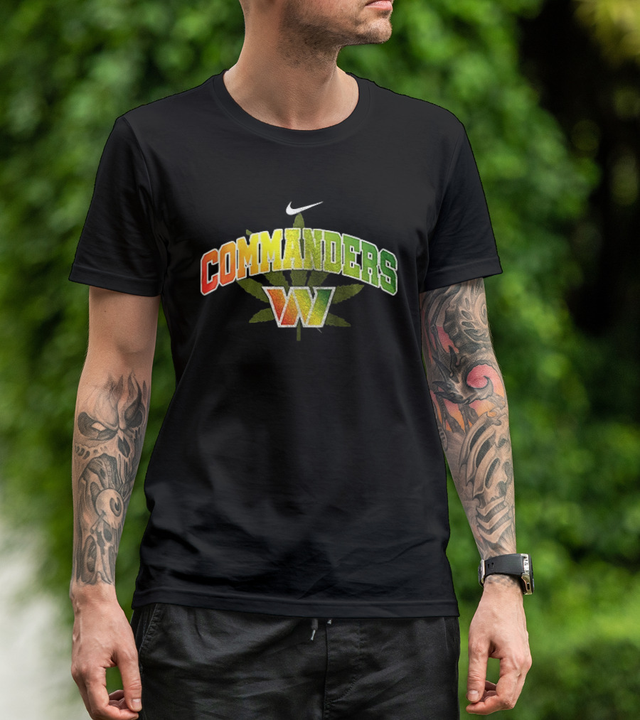 Washington Commanders Nike Bob Marley One Love Commanders W Leaf T-Shirt