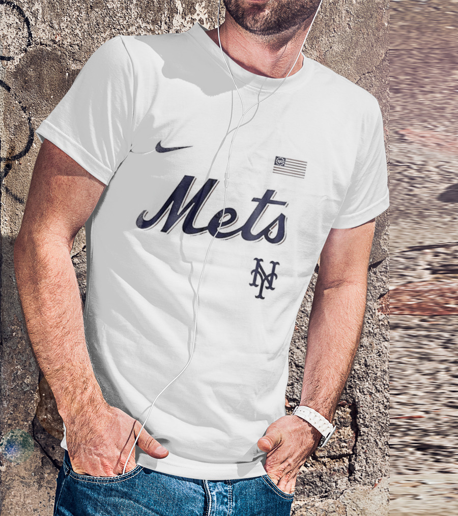 New York Mets Nike USA Flag 250th Anniversary Baseball T-Shirt