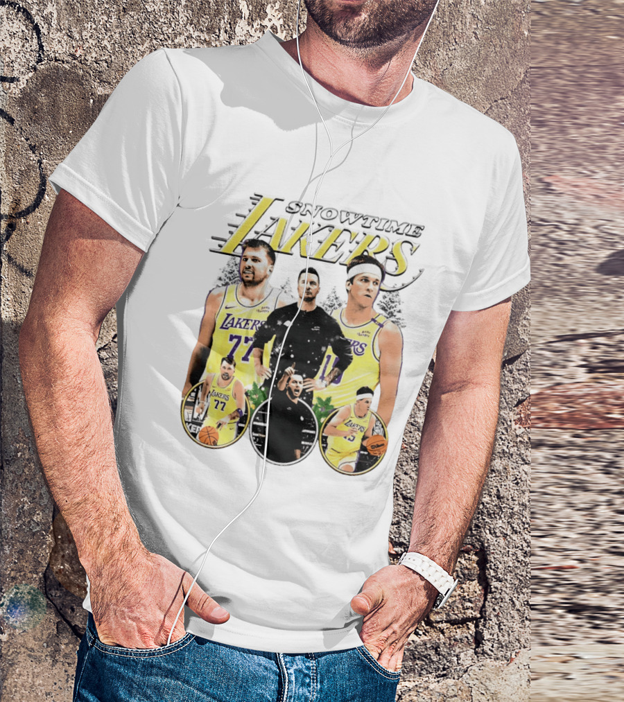 Snowtime Lakers Los Angeles Basketball Legends T-Shirt