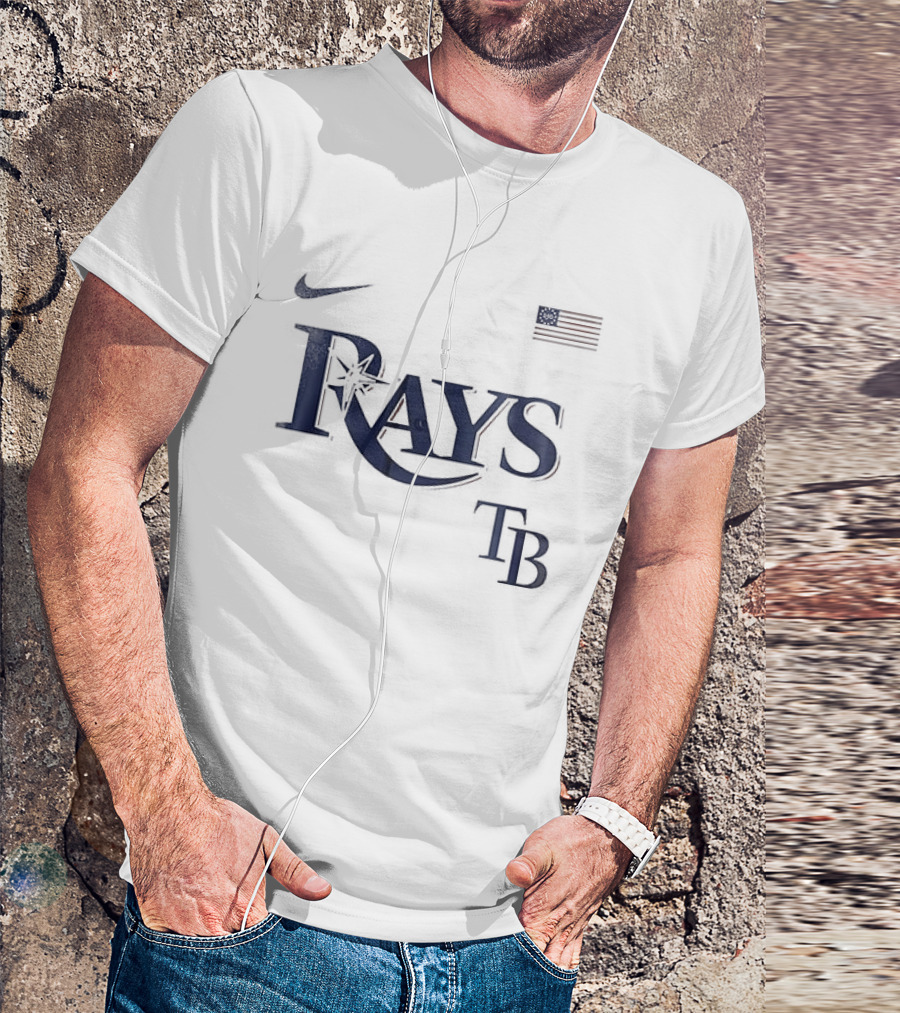 Tampa Bay Rays Nike TB American Flag 250th Anniversary USA Baseball T-Shirt