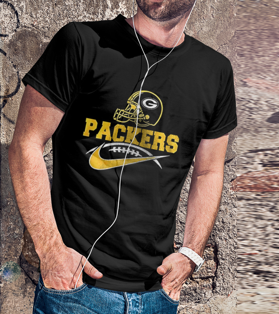 Green Bay Packers Helmet Fan Apparel Nike Football T-Shirt